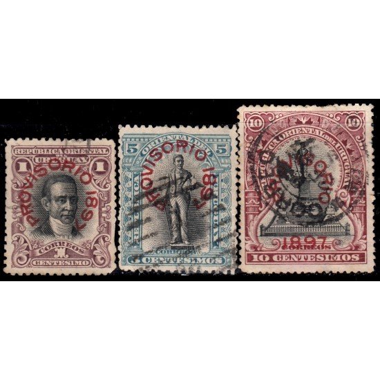 Uruguay 117/19 1897 Monumento al Presidente Joaquín Suárez usados