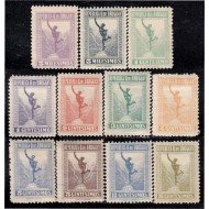 Uruguay 235/45 1921/22 Mercurio según Juan de Bolonia MH