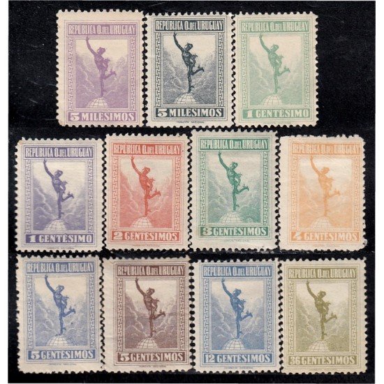 Uruguay 235/45 1921/22 Mercurio según Juan de Bolonia MH Uruguay 235/45 1921/22 Mercurio según Juan de Bolonia MH