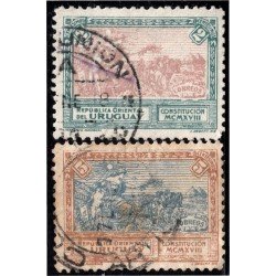 Uruguay 214/15 1918 Nueva Constitución usados Uruguay 214/15 1918 Nueva Constitución usados
