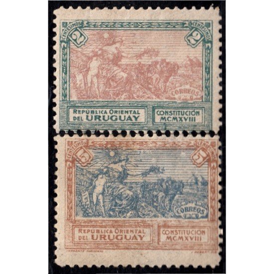 Uruguay 214/15 1918 Nueva Constitución MH Uruguay 214/15 1918 Nueva Constitución MH