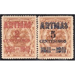 Uruguay 196/97 1911 Centenario de la Batalla de Las Piedras MH Uruguay 196/97 1911 Centenario de la Batalla de Las Piedras MH