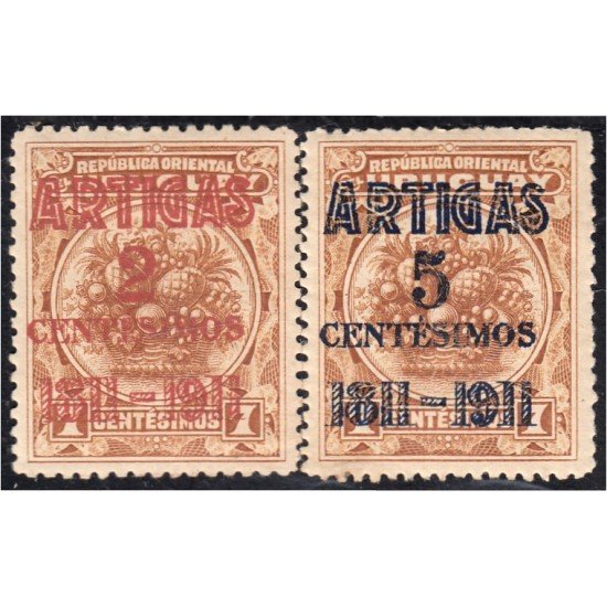 Uruguay 196/97 1911 Centenario de la Batalla de Las Piedras MH Uruguay 196/97 1911 Centenario de la Batalla de Las Piedras MH