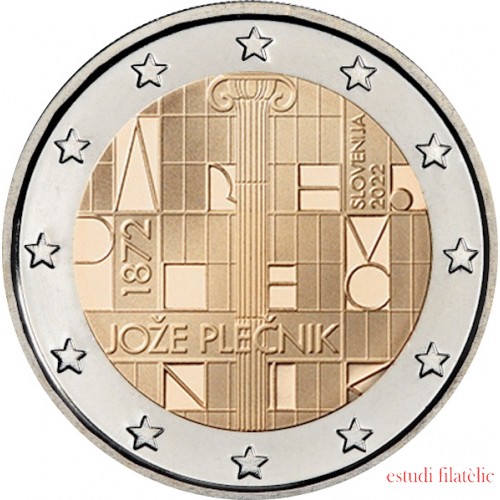 Eslovenia 2022 2 € euros conmemorativos  Joze Plecnik 