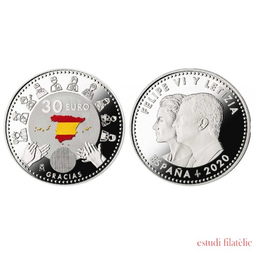 España Spain Euros conmemorativos 30 euros 2020 Héroes Covid  