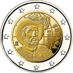España 2022 2 € euros conmemorativos V Cent Vuelta al Mundo J Sebastián Elcano España 2022 2 € euros conmemorativos V Cent Vuelta al Mundo J Sebastián Elcano
