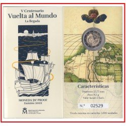 España Spain 2022 Cartera Oficial Moneda 2€ euros conm.Proof V Centenario vuelta al mundo España Spain 2022 Cartera Oficial Moneda 2€ euros conm.Proof V Centenario vuelta al mundo