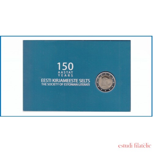 Estonia 2022 Cartera Oficial Coin Card Moneda 2 € conm Literatura de Estonia