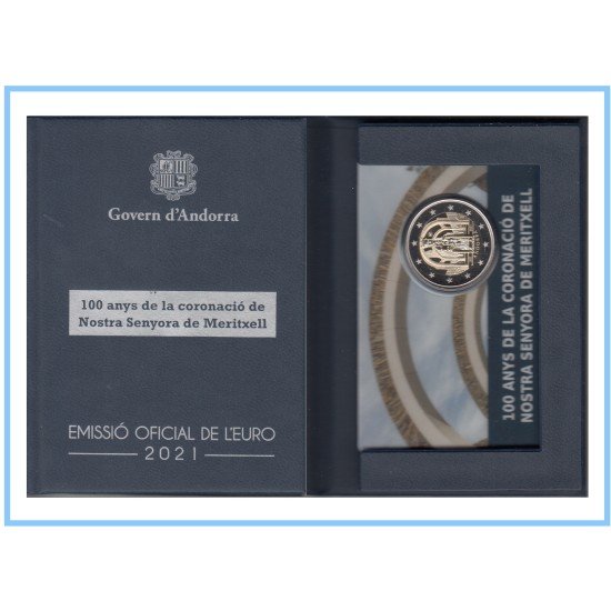 Andorra 2021 Cartera Of Coin Card Estuche Moneda 2 € conm Meritxell Proof Andorra 2021 Cartera Of Coin Card Estuche Moneda 2 € conm Meritxell Proof