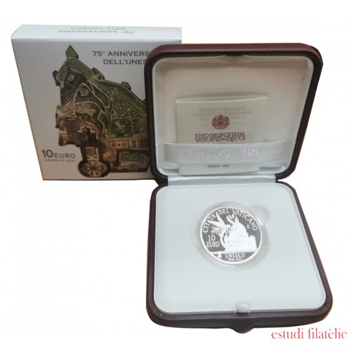 Vaticano 2021 Estuche Oficial Moneda 10 € euros  UNESCO Proof