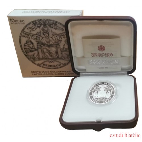 Vaticano 2021 Estuche Oficial Moneda 10 € euros Univ. Sagrado Corazón Proof