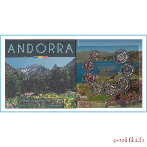 Andorra 2021 Cartera Oficial Euros € La moneda de Andorra Tirada: 10.500
