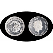 Australia 2000 1 Kilo kg Dragón 30$ 999 Silver Plata