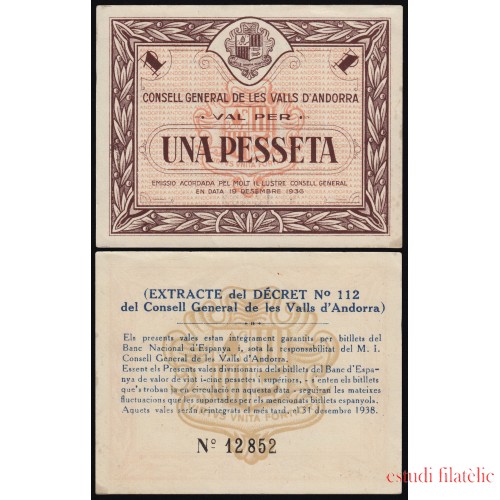 Andorra Billete 1 peseta 1936 