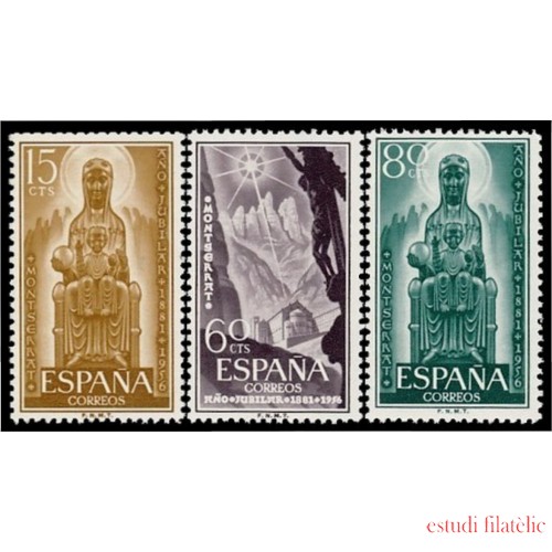 España Spain 1192/94 1956 Jubilar de Montserrat MNH
