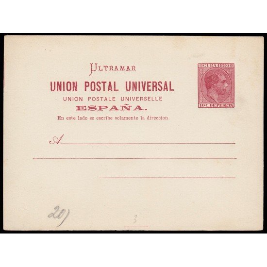 Cuba Entero Postal 3 1880 Alfonso XII Cuba Entero Postal 3 1880 Alfonso XII
