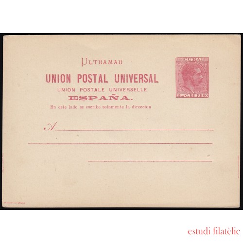 Cuba Entero Postal 11 1882 Alfonso XII