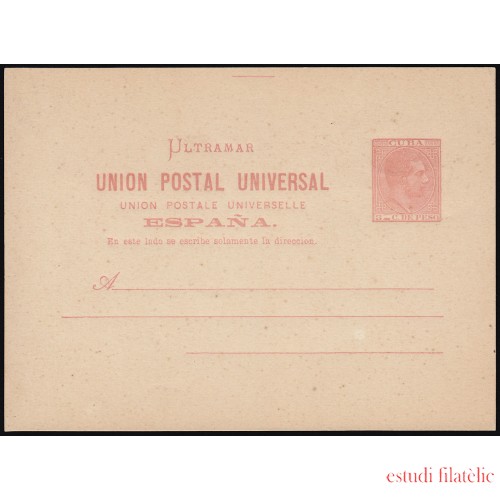 Cuba Entero Postal 12 1882 Alfonso XII 
