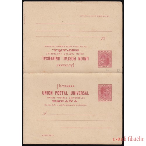 Cuba Entero Postal 13 1882 Alfonso XII