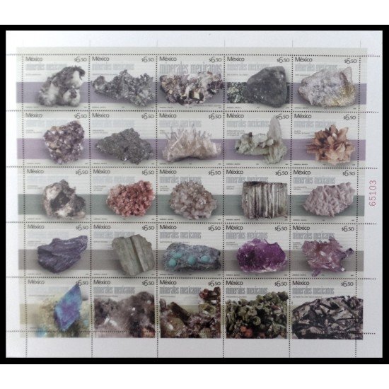 Mexico 2117/41 2005 Rocas y minerales MNH