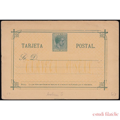 Cuba Entero Postal 16fcc 1882 Alfonso XII