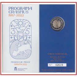 España Spain 2022 Cartera 2€ euros Proof Erasmus España Spain 2022 Cartera 2€ euros Proof Erasmus