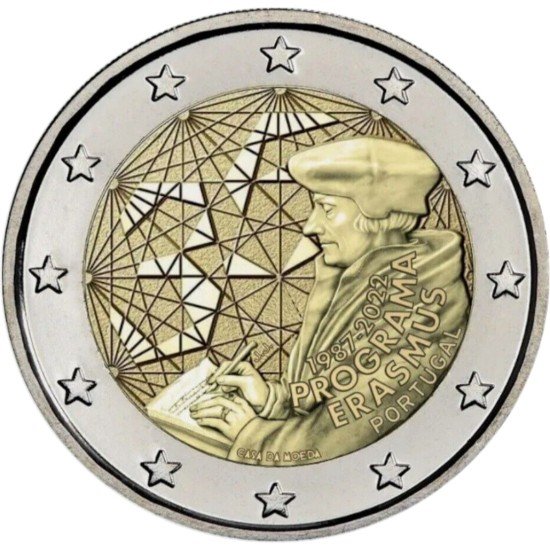 Portugal 2022 2 € euros conmemorativos Programa Erasmus Portugal 2022 2 € euros conmemorativos Programa Erasmus
