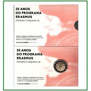 Portugal 2022 Cartera Of Coin Card Moneda Proof 2 € Programa Erasmus