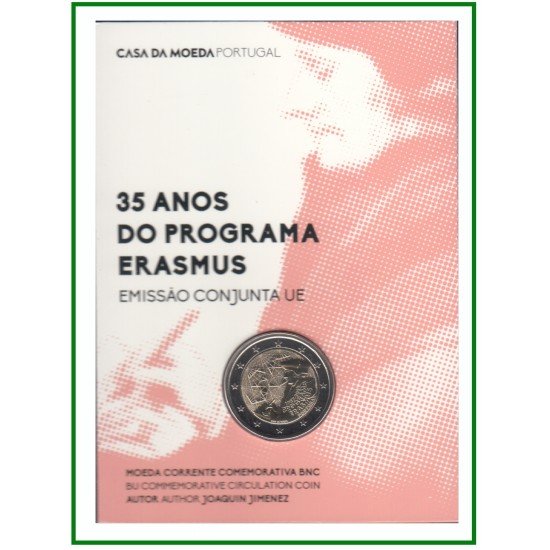 Portugal 2022 Cartera Of Coin Card Moneda 2 € Programa Erasmus Portugal 2022 Cartera Of Coin Card Moneda 2 € Programa Erasmus