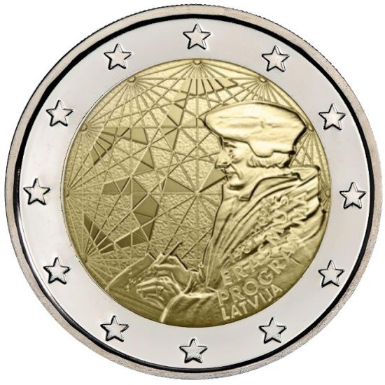 Letonia 2022 2 € euros conmemorativos Programa Erasmus Letonia 2022 2 € euros conmemorativos Programa Erasmus