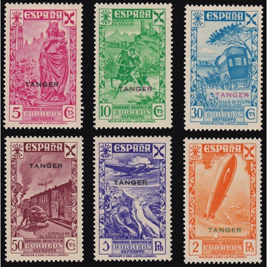 Tánger Beneficencia 6/11 1938 Historia del Correo MNH Tánger Beneficencia 6/11 1938 Historia del Correo MNH