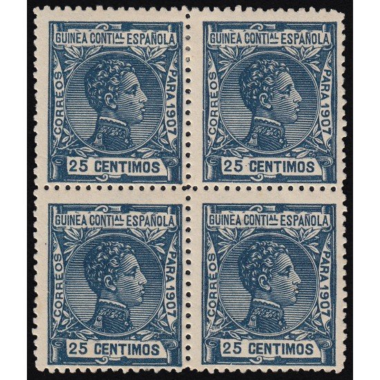 Guinea Española 50 1907 Alfonso XIII MNH BL.4 Guinea Española 50 1907 Alfonso XIII MNH BL.4