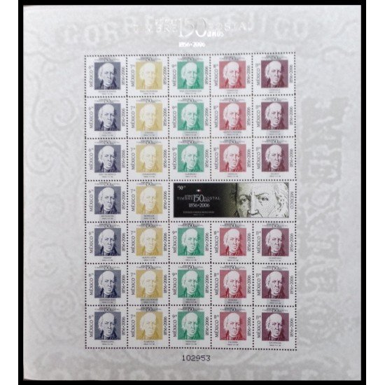 Mexico 2205/37 2006 150 Años del Primer Sello Postal MNH