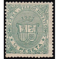 Cuba Telégrafos 11 1870 Escudo de España MH