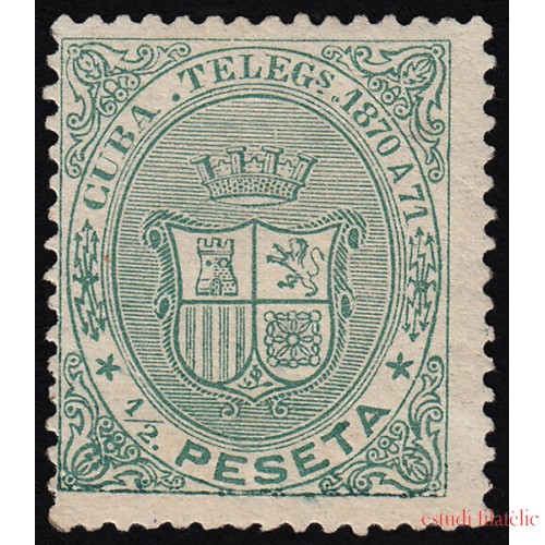 Cuba Telégrafos 11 1870 Escudo de España MH