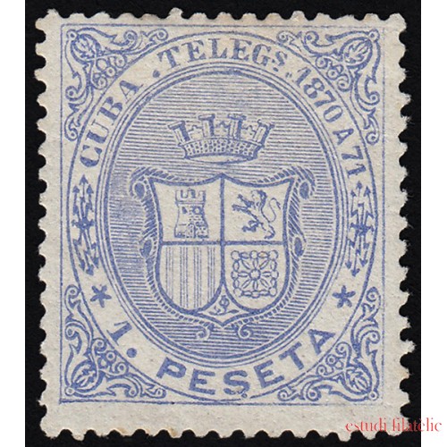 Cuba Telégrafos 12 1870 Escudo de España MNH