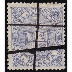 Cuba Telégrafos 12 1870 Escudo de España Usado Cuba Telégrafos 12 1870 Escudo de España Usado