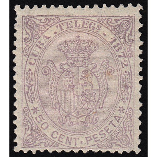 Cuba Telégrafos 21 1872 Escudo de España MH Cuba Telégrafos 21 1872 Escudo de España MH