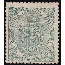 Cuba 23 Telégrafos 1872 Escudo de España MH