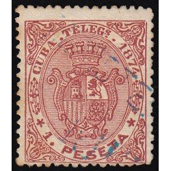 Cuba Telégrafos 29 1874 Escudo de España Usado Cuba Telégrafos 29 1874 Escudo de España Usado