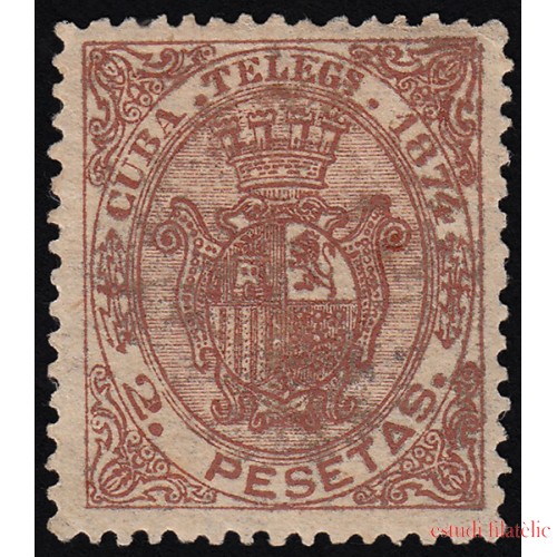 Cuba Telégrafos 30 1874 Escudo de España MH