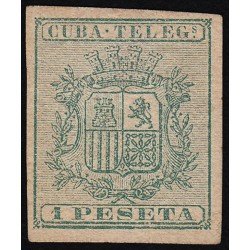 Cuba Telégrafos 32 s/d 1875 Escudo de España MH Cuba Telégrafos 32 s/d 1875 Escudo de España MH
