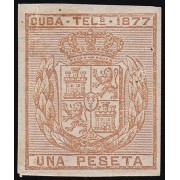 Cuba Telégrafos 39 s/d 1877 Escudo de España MH