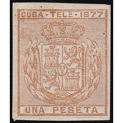 Cuba Telégrafos 39 s/d 1877 Escudo de España MH Cuba Telégrafos 39 s/d 1877 Escudo de España MH