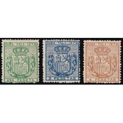 Cuba Telégrafos 43/45 1878 Escudo de España MH Cuba Telégrafos 43/45 1878 Escudo de España MH