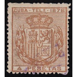 Cuba Telégrafos 45 1878 Escudo de España Usado Cuba Telégrafos 45 1878 Escudo de España Usado