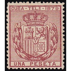 Cuba Telégrafos 46 1879 Escudo de España MH Cuba Telégrafos 46 1879 Escudo de España MH