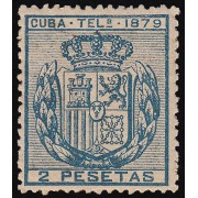 Cuba Telégrafos 47 1879 Escudo de España MNH