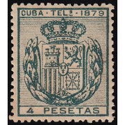 Cuba Telégrafos 48 1879 Escudo de España MH
