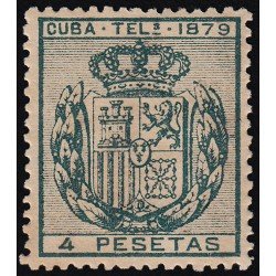 Cuba Telégrafos 48 1879 Escudo de España MH Cuba Telégrafos 48 1879 Escudo de España MH